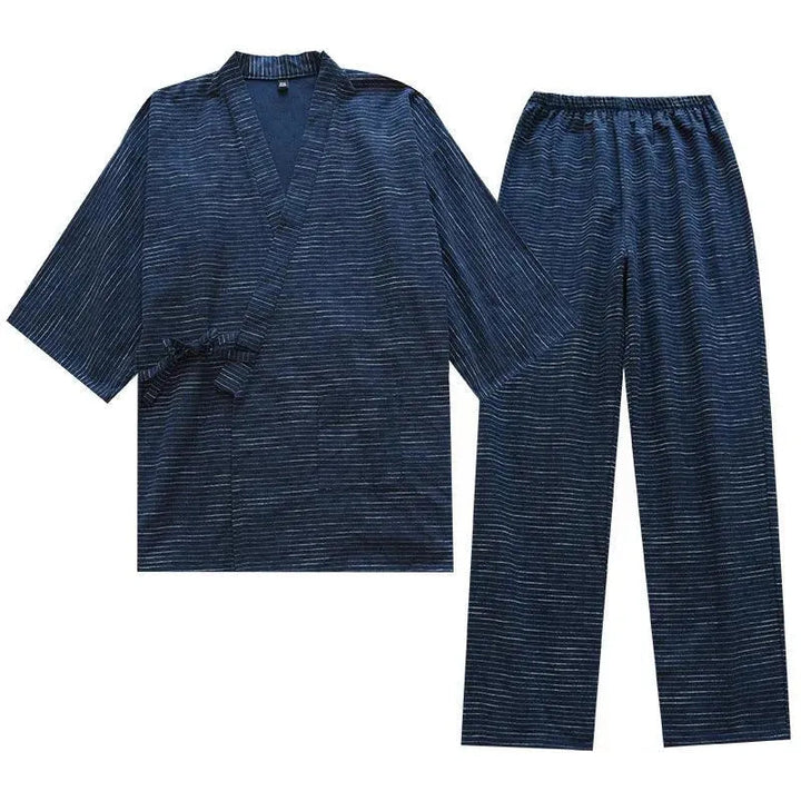 Levoire | Robe kimono rayée en coton léger