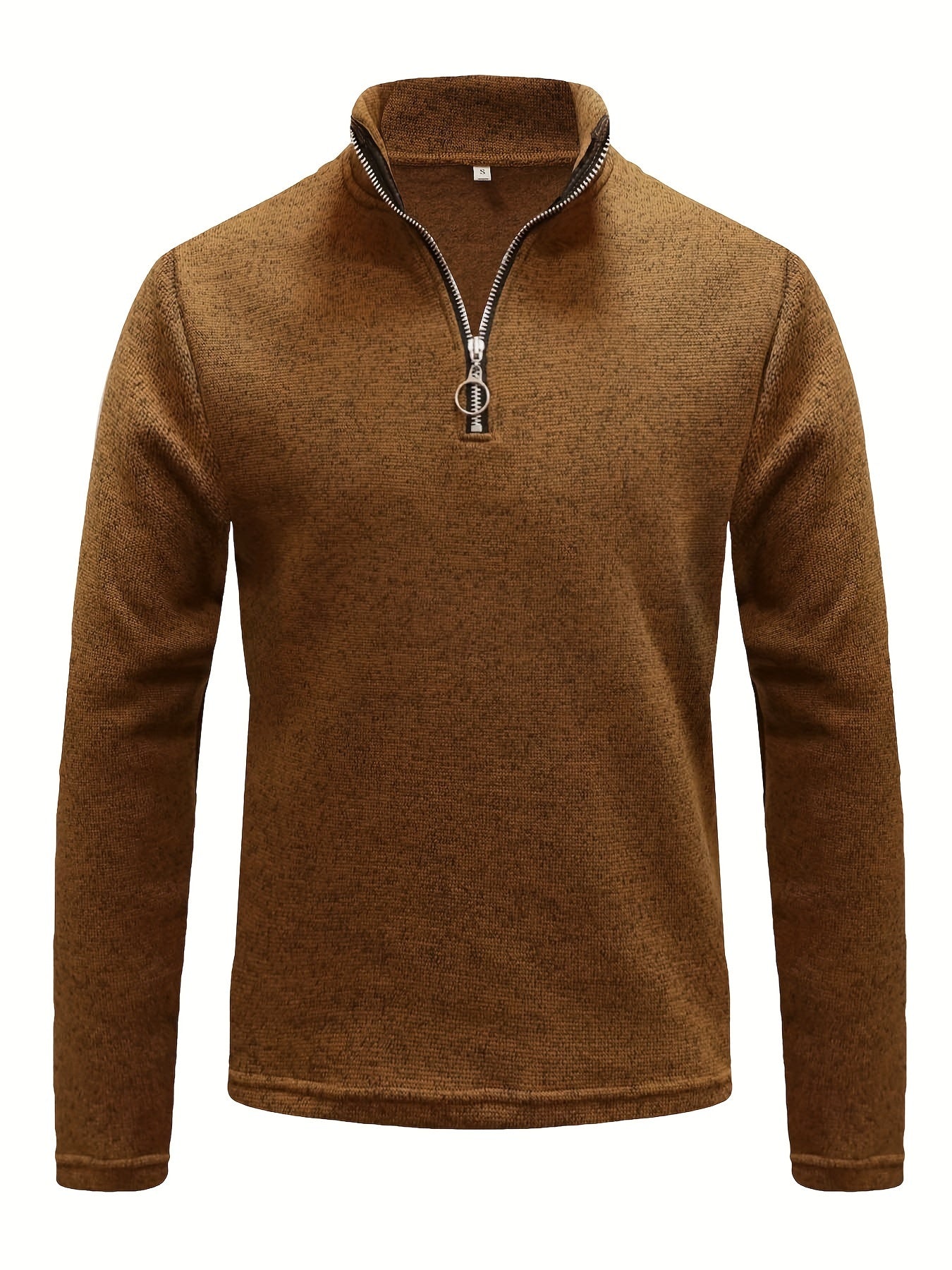 Levoire | Costumes En Tricot Pour Hommes Avec Zip À Mi-Hauteur Et Col Montant Marron foncé