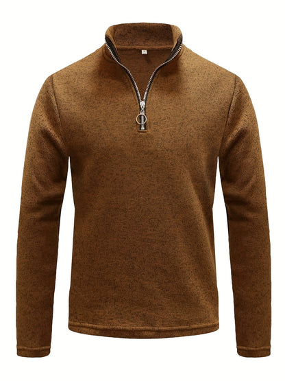 Levoire | Costumes En Tricot Pour Hommes Avec Zip À Mi-Hauteur Et Col Montant Marron foncé