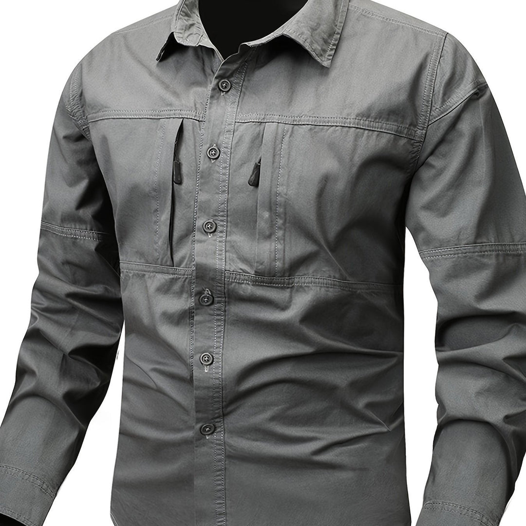 Levoire | Chemise Type Cargo Pour Homme Avec Poche Zippée Gris foncé