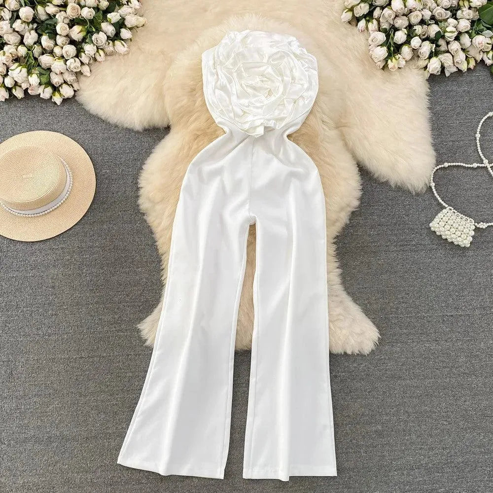 Levoire | Pantalon droit élégant à jambe large Blanc