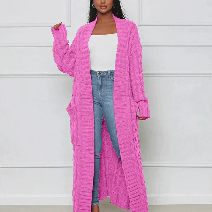 Levoire | Veste En Tricot Plus Longue Pour Femmes Rosa
