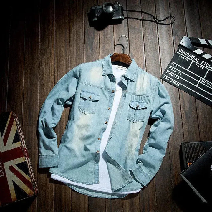 Levoire | En chemise en denim à manches longues Bleu clair