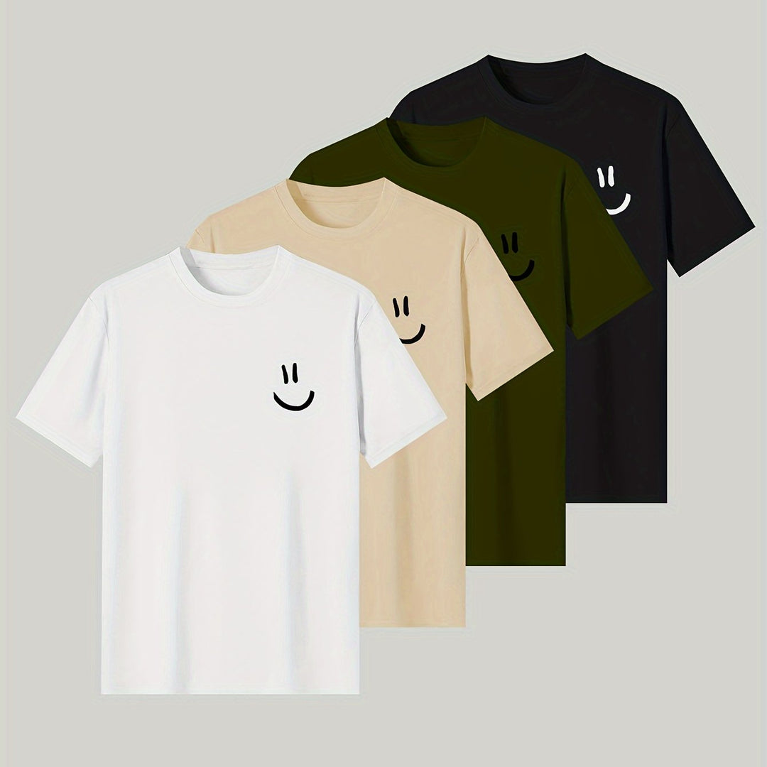 Levoire | T-Shirt Homme Simplement Imprimé À Manches Courtes Couleur de mélange