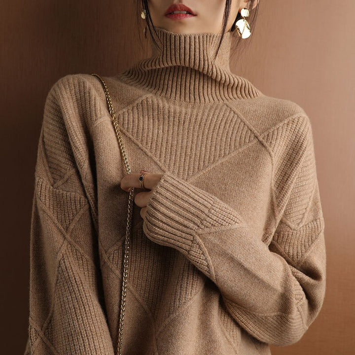 Levoire | Pull Avec Col Chauffant Caramel