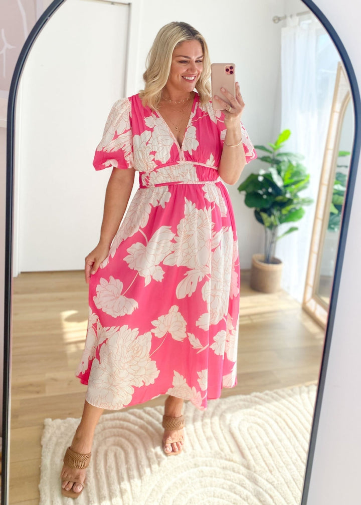 Levoire | Robe Longue Avec Décolleté En V Et Manches Bouffantes