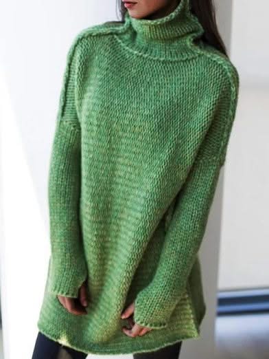 Levoire | Col Roulé Yli Grande Tricot Chic Et Confortable Vert