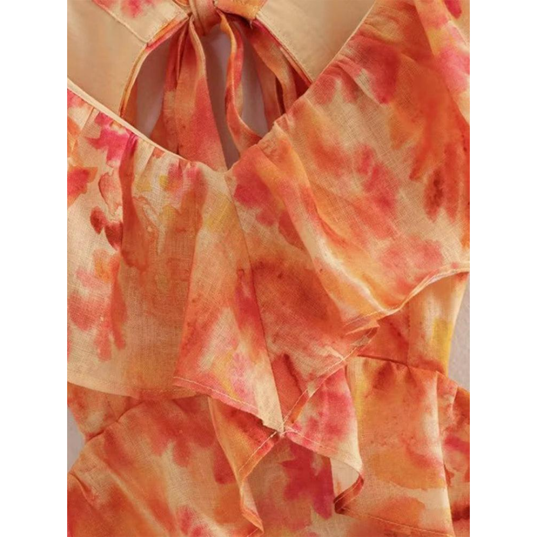 Levoire | Jupe Maxi avec Volant Floral pour Femmes