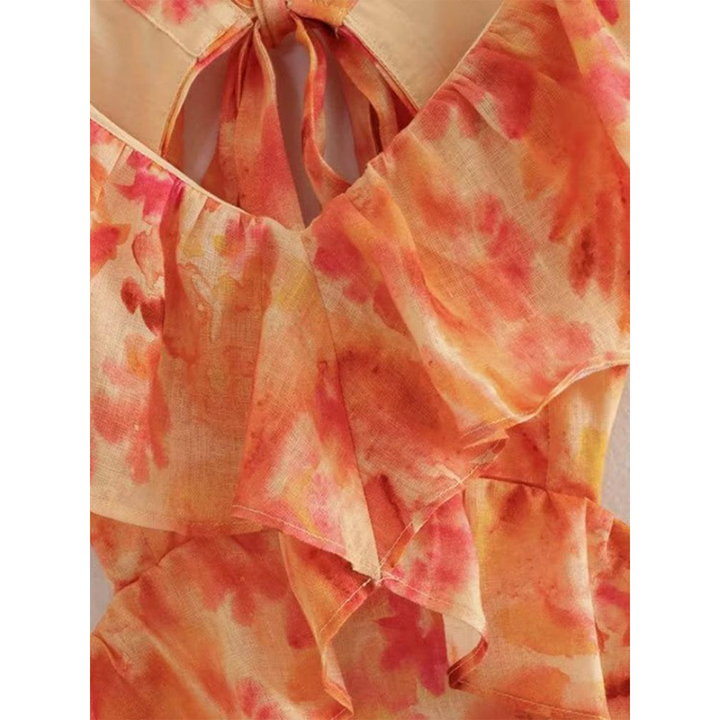 Levoire | Jupe Maxi avec Volant Floral pour Femmes