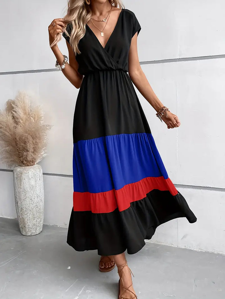 Levoire | Robe Plissée À Blocs De Couleurs