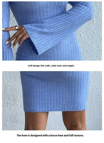 Levoire | Robe femme sans dos et avec des manches en forme de cloche
