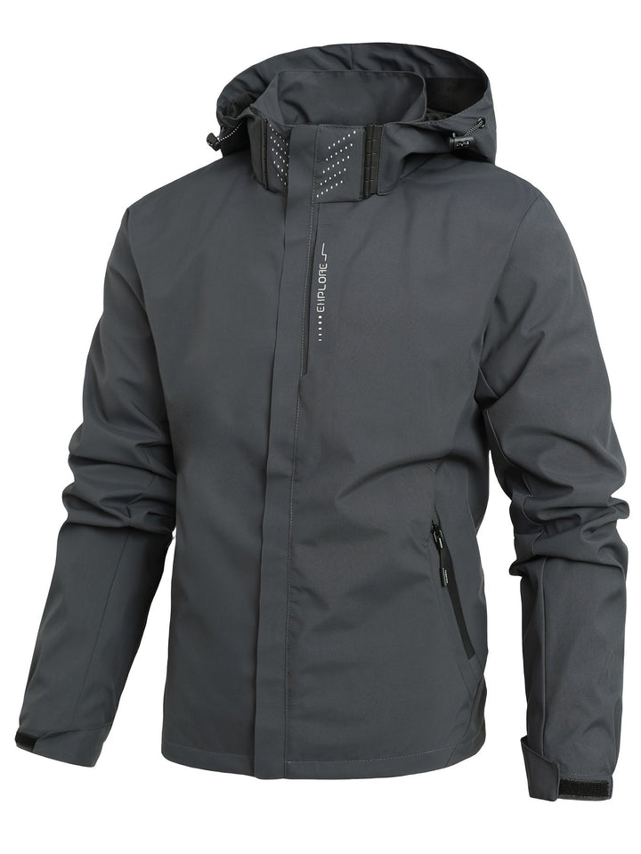 Levoire | Veste à capuche coupe-vent à manches longues avec poches Gris
