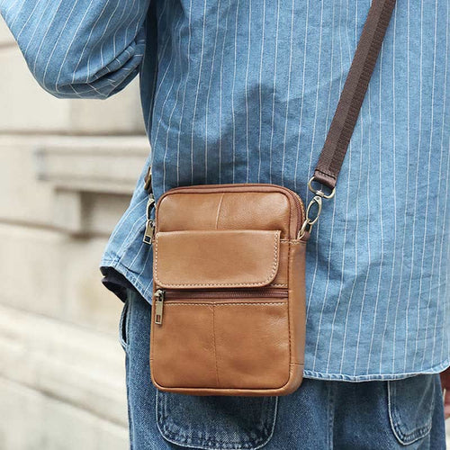 Levoire | Petit Sac À Bandoulière En Cuir Véritable Pour Hommes