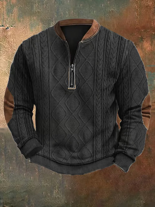 Levoire | Pull Zippé Tricoté Vintage Noir