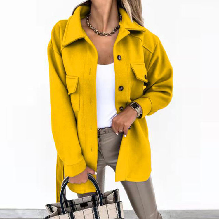 Levoire | Veste Élégante Avec Boutons Et Poches Jaune