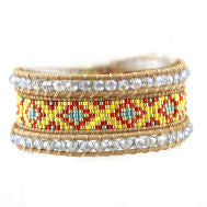 Levoire | ethnique Edyna en Cuir et Métal Rhodié et Perles de Miyuki - Livraison Offerte