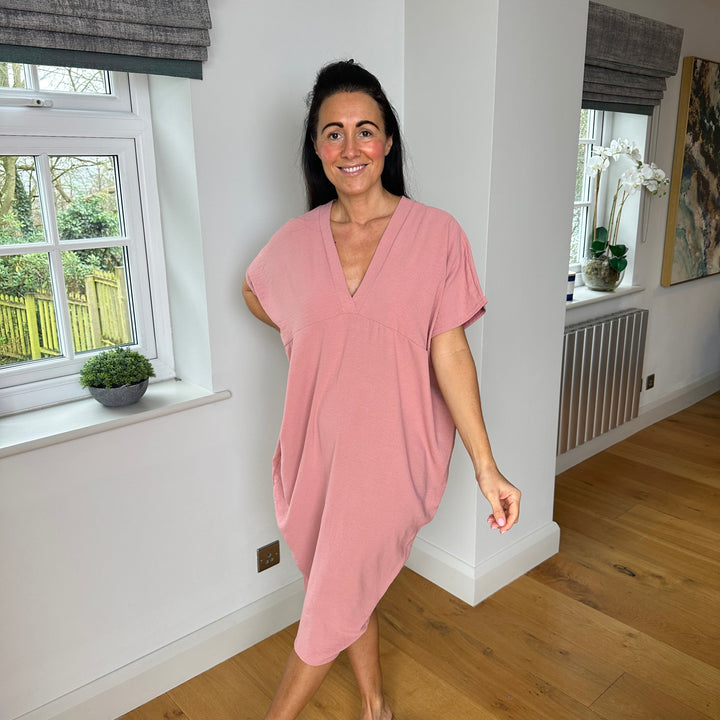 Levoire | Robe Midi Avec Décolleté En V Blush ( ÉPUISÉ )