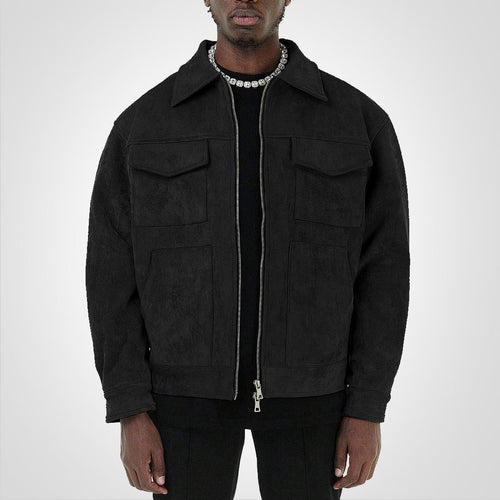 Levoire | Veste Courte En Daim Avec Fermeture Éclair Style & Confort