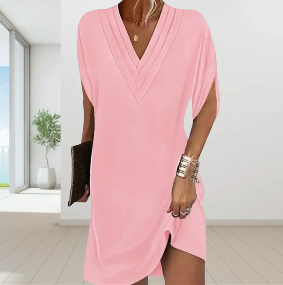 Levoire | Robe Élégante Avec Décolleté En V Rosa