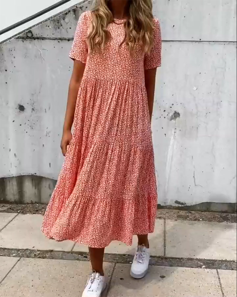 Levoire | Robe À Manches Courtes Avec Motif Floral