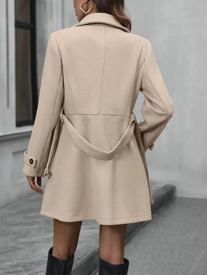 Levoire | Longue Veste Pour Femmes Avec Ceinture Et Col Moderne