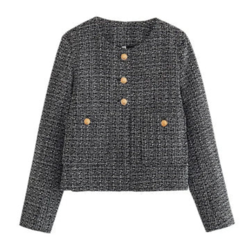 Levoire | Femmes Veste Élégante Avec Col Rond Veste Femme Tendance Gris