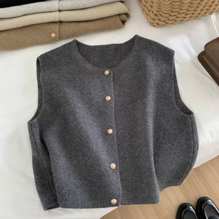 Levoire | Pull Sans Manches En Tricot Gris