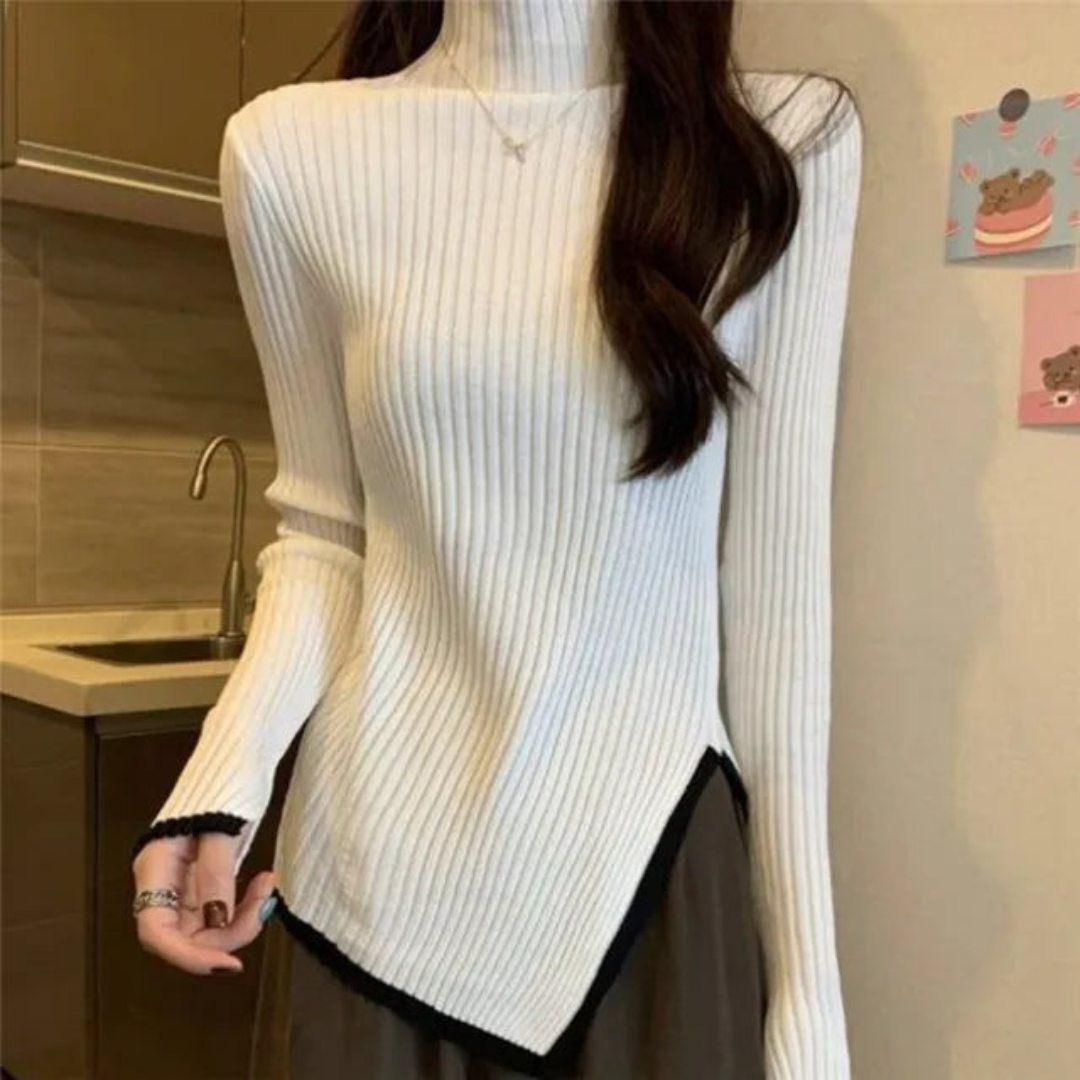 Levoire | Pull À Col Roulé Pour Femmes Chaud Et Stylé Blanc