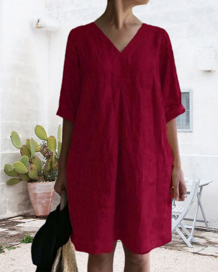 Levoire | Tunique Informative Robe À Col V vin rouge