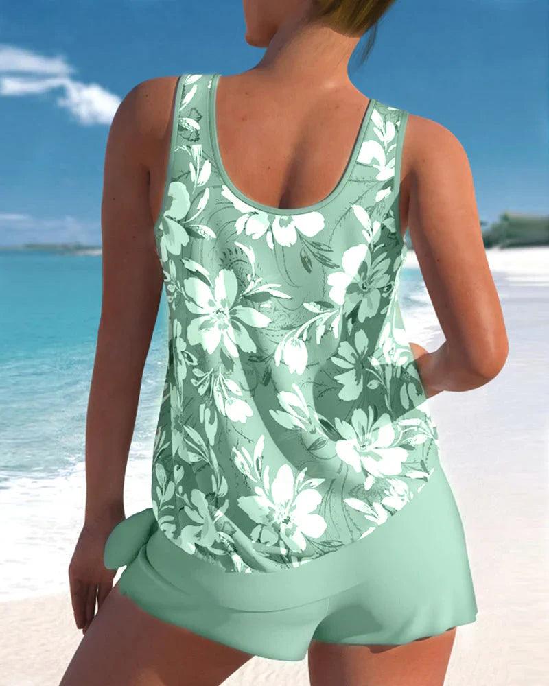 Levoire | Tankini Maillot De Bain Élégant Ensemble De Maillot De Bain Deux Pièces Vert