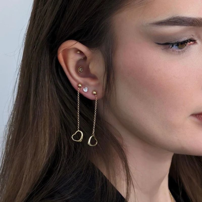 Levoire | Boucles D'Oreilles En Cœur Dorées