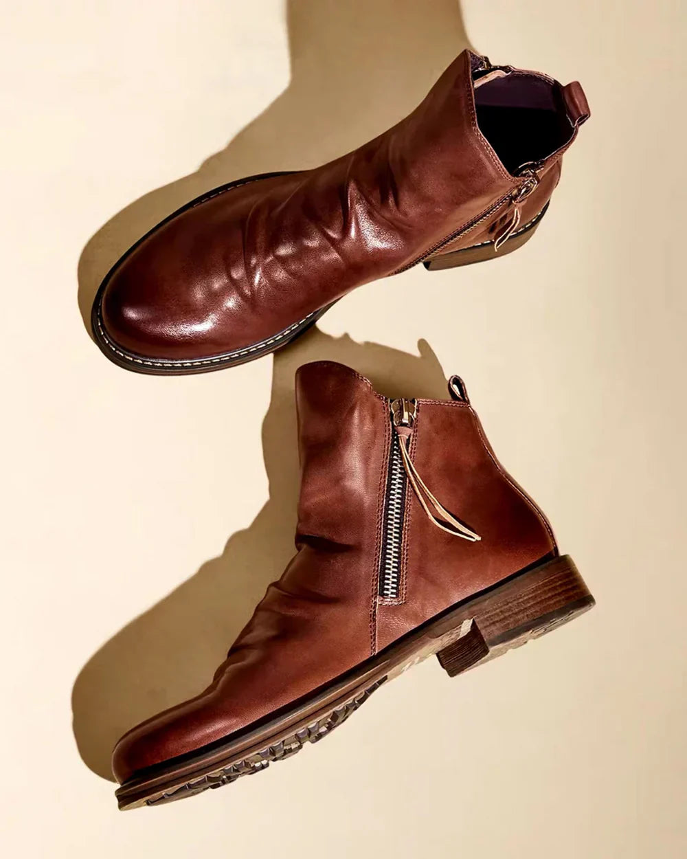 Levoire | Bottes En Cuir Unisexe Avec Fermeture Éclair Latérale