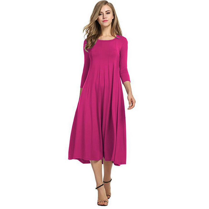 Levoire | Lssig Chic Styl Robe Trois Quarts Rose foncé