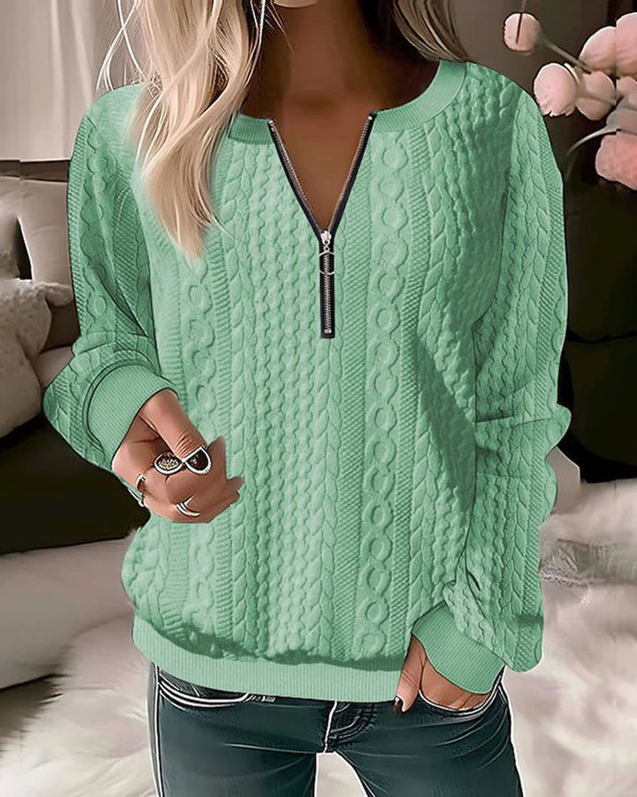 Levoire | Élégant pull zippé Vert