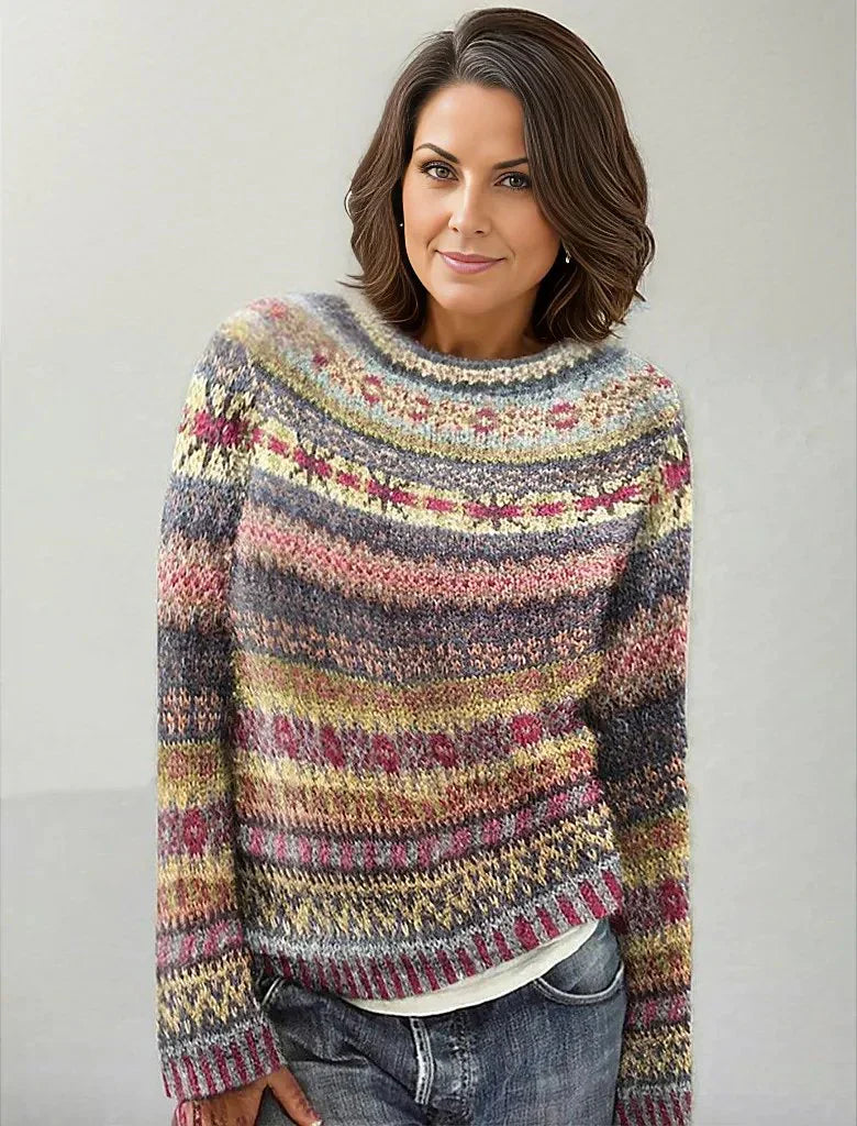 Levoire | Imprimé Multicolore En Tricot Élégant Chaud 2XL
