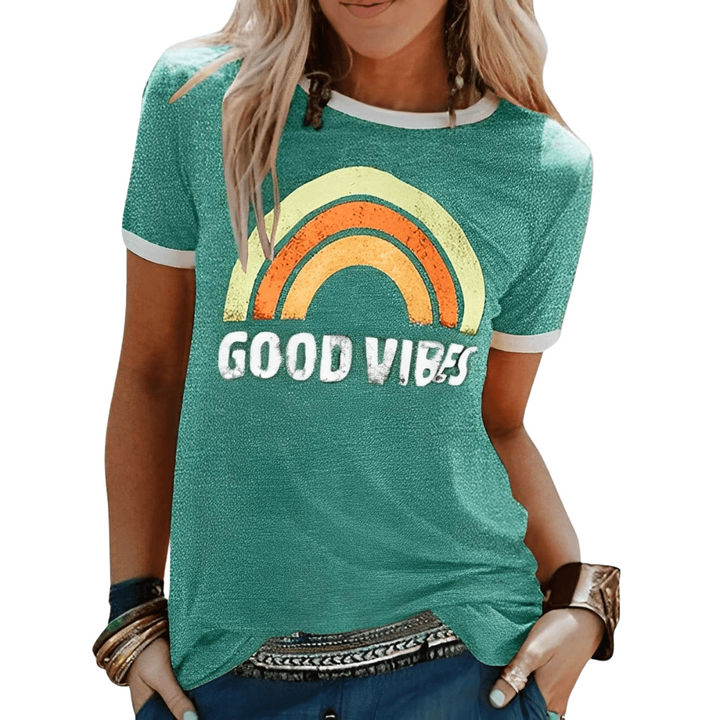 Levoire | Top Femme Tendance T-Shirt Graphique Rétro Vert