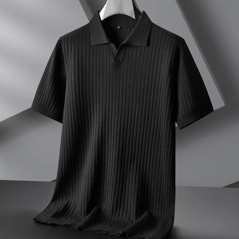 Levoire | Polo Chic Pour Hommes À Manches Courtes Noir