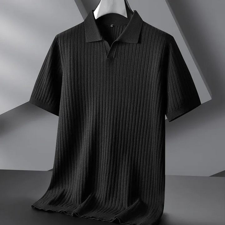 Levoire | Polo Chic Pour Hommes À Manches Courtes Noir