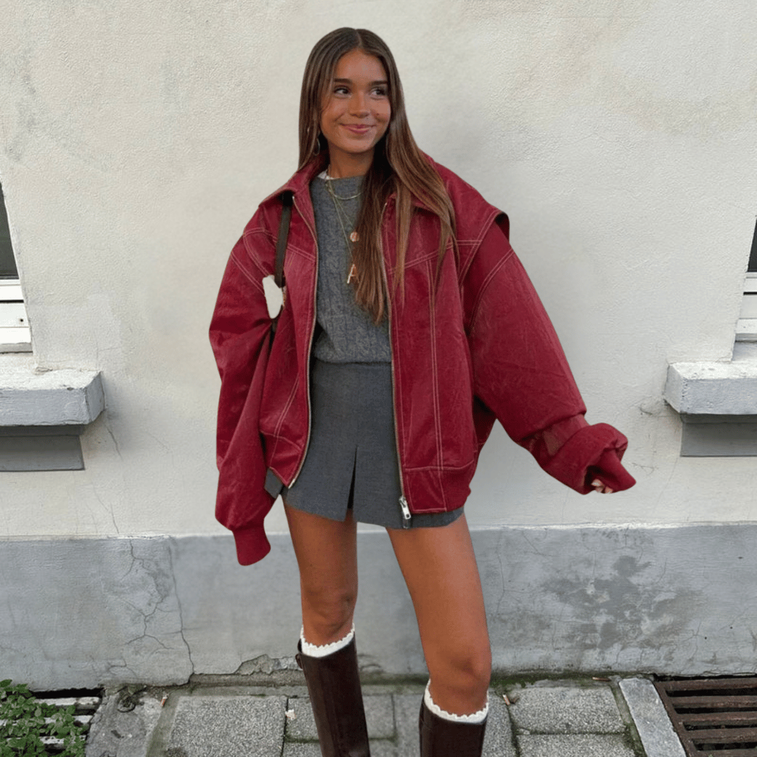 Levoire | Gilet Avec Contraste Cerise