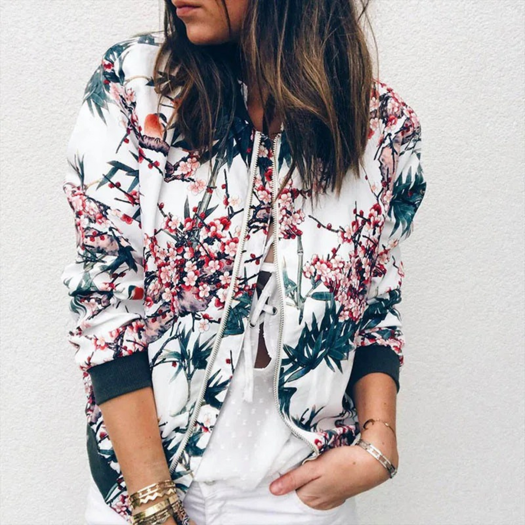 Levoire | Manteau d'été à imprimé floral Vert-blanc