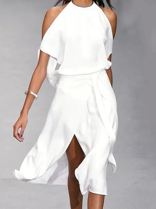 Levoire | Robe De Cocktail À Épaules Dénudées Blanc