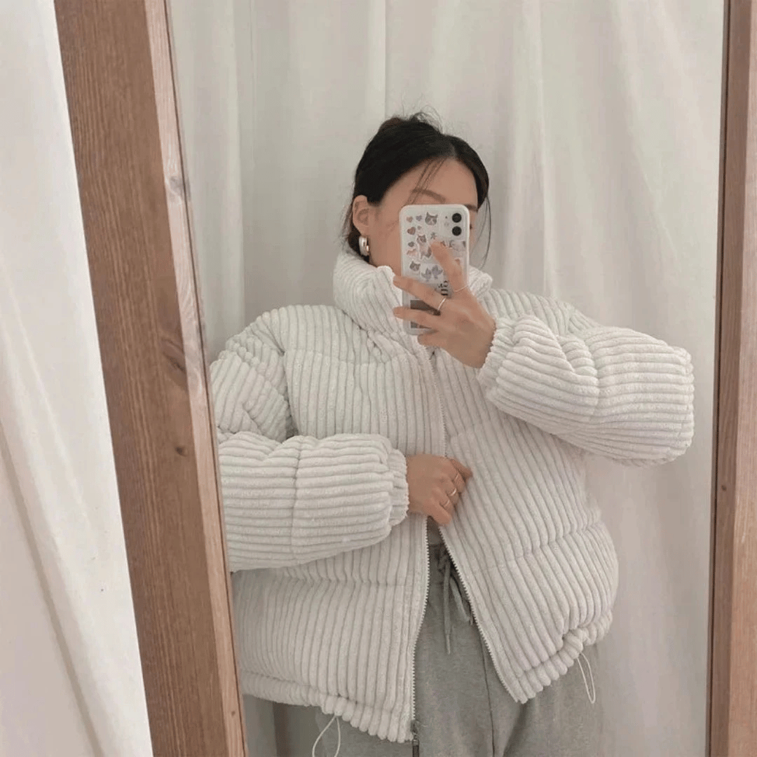 Levoire | Veste Matelassée À Motif En Rib Blanc