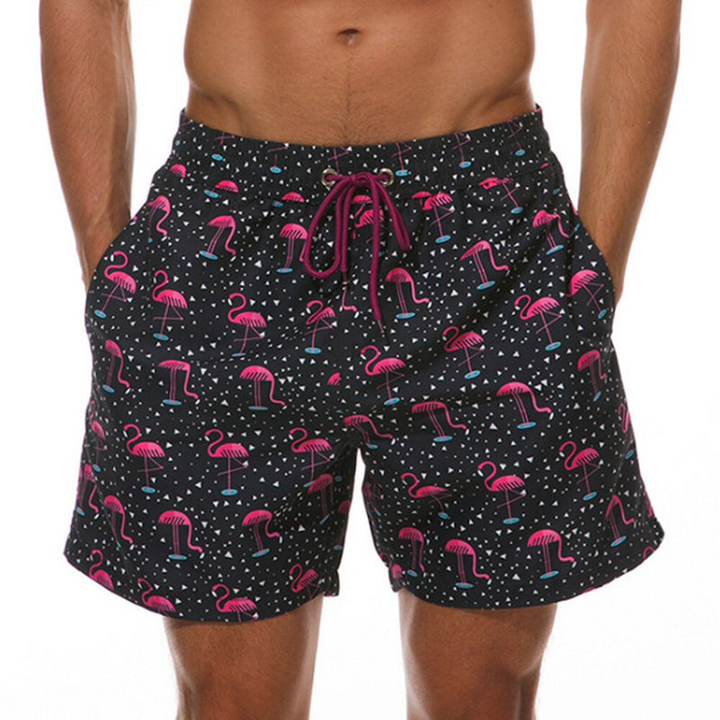 Levoire | Maillots de bain pour hommes Shorts de bain élégants pour hommes Noir & Flamant