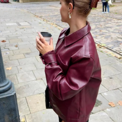 Levoire | Luxurise Veste En Cuir Rouge