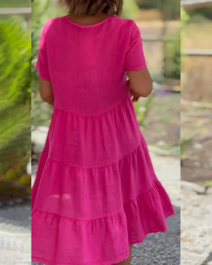 Levoire | Femme Robe Col V De Couleur Unie - Mini