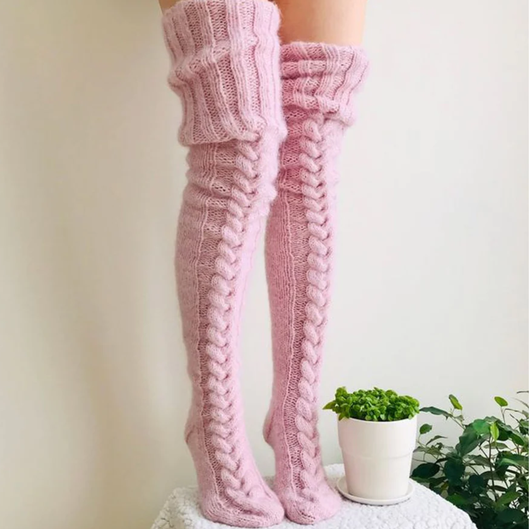 Levoire | Chaussettes Genou Haute Performance Rosa Une taille convient à tous