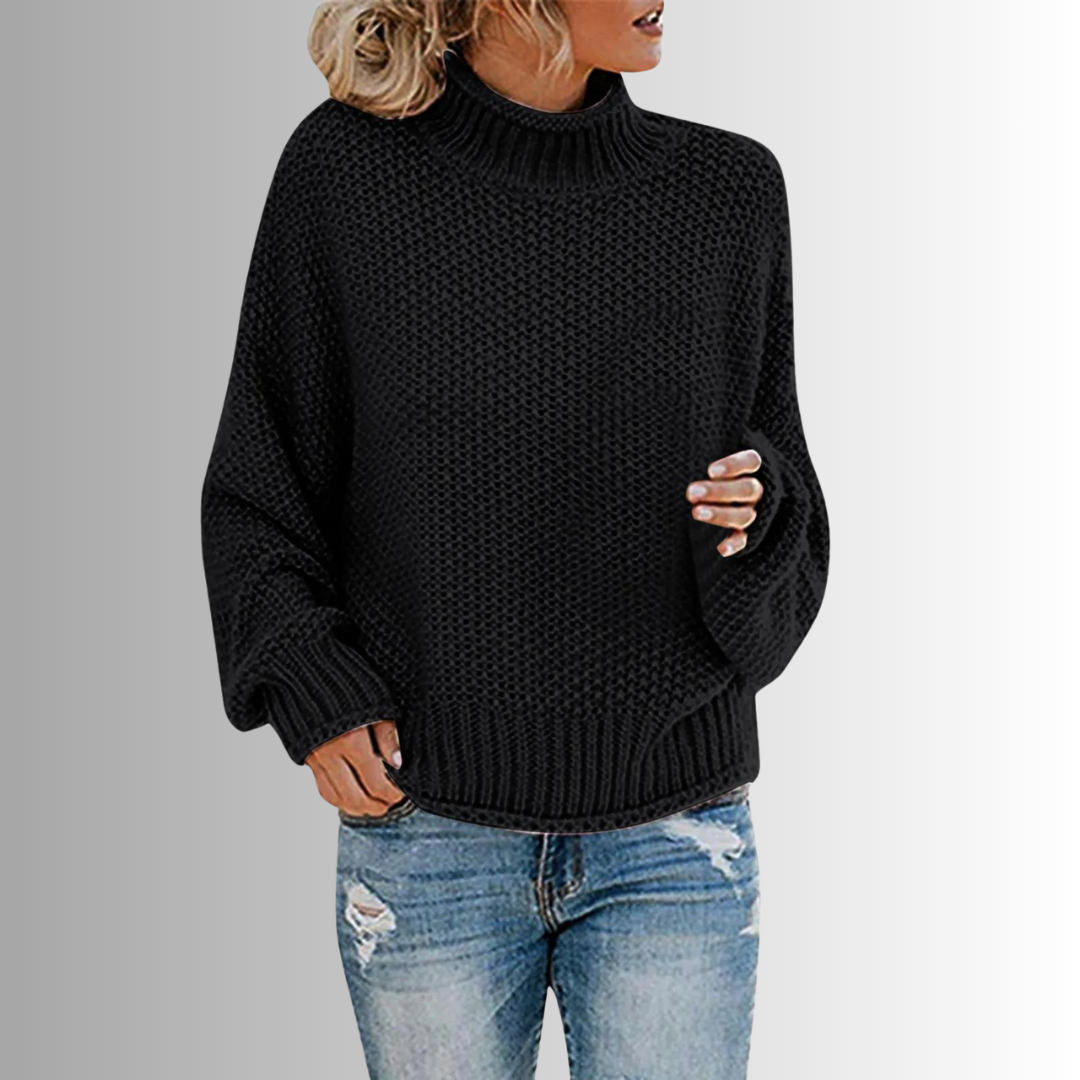 Levoire | Design Pull Femme Avec Col Haut Noir