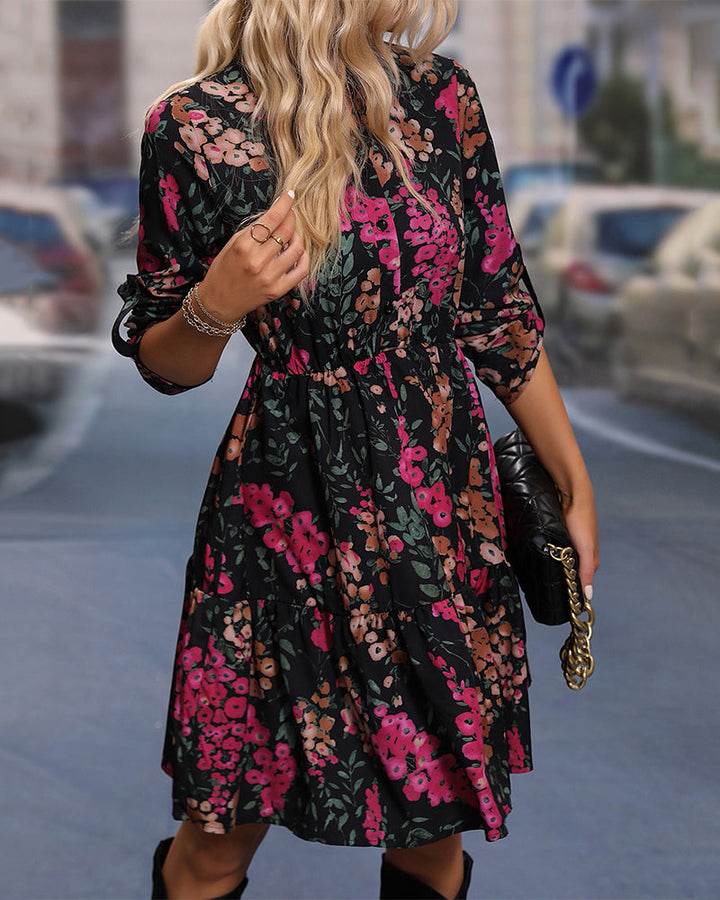 Levoire | Robe florale élégante noire