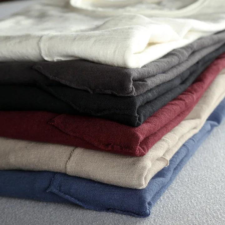Levoire | T-shirt à manches longues en coton col rond pour hommes