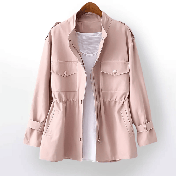 Levoire | Tren Coat Élégant Mélange De Coton & Taille Accentuée Pour Femmes Rosa